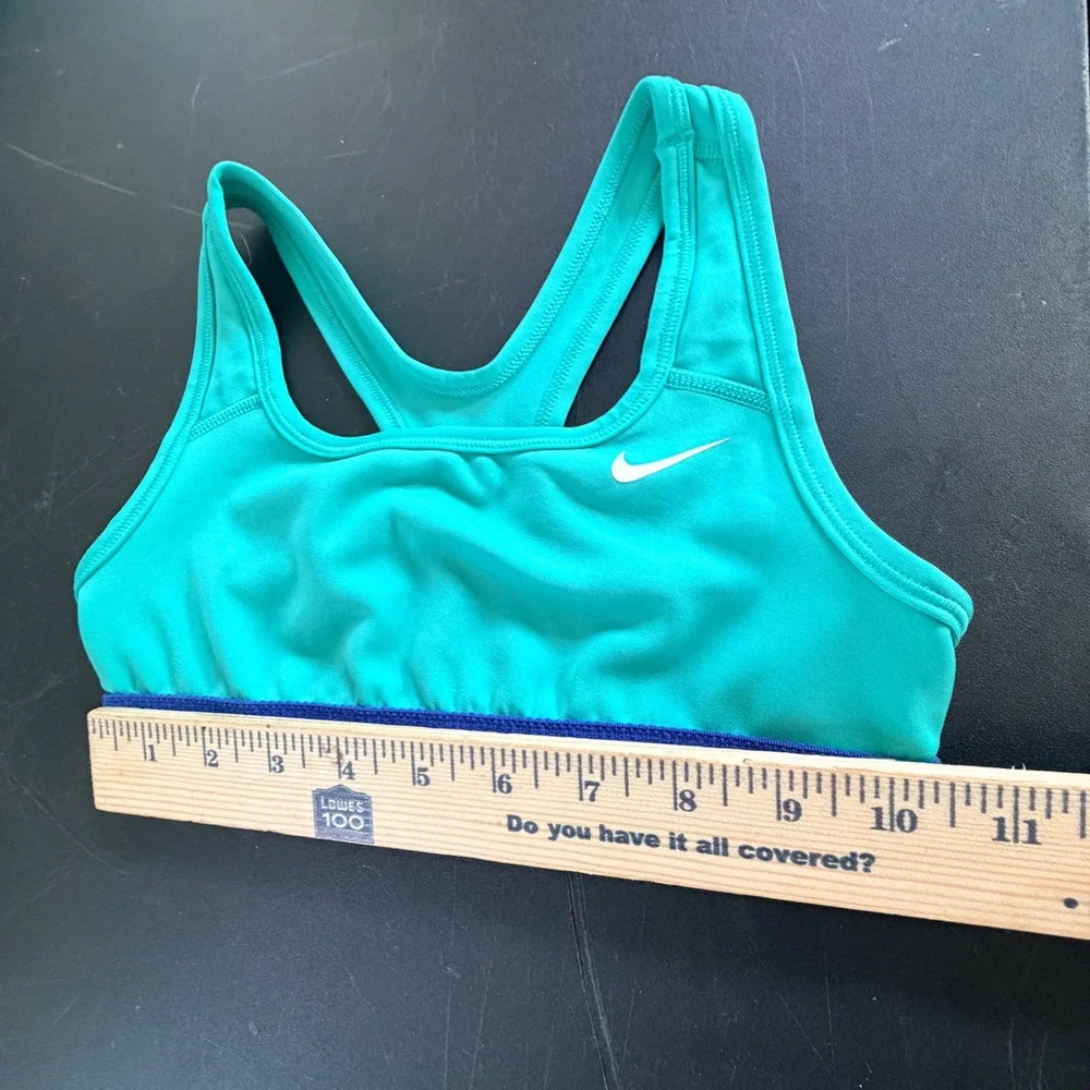 Nike Swoosh Dri Fit Sports Bra Kids Small Teal Stretch Twee Teen